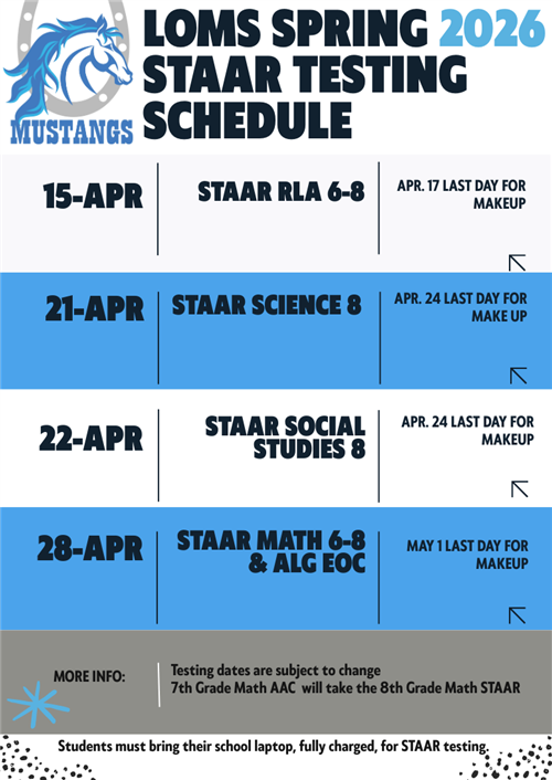  LOMS STAAR Dates 2026